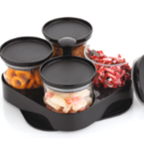 AIR TIGHT ROUND CONTAINER 300ML 4PCS